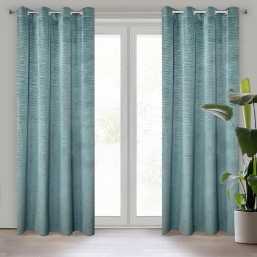 Záves 140x250 cm zamatový tyrkysový na kovové krúžky ALUVIA