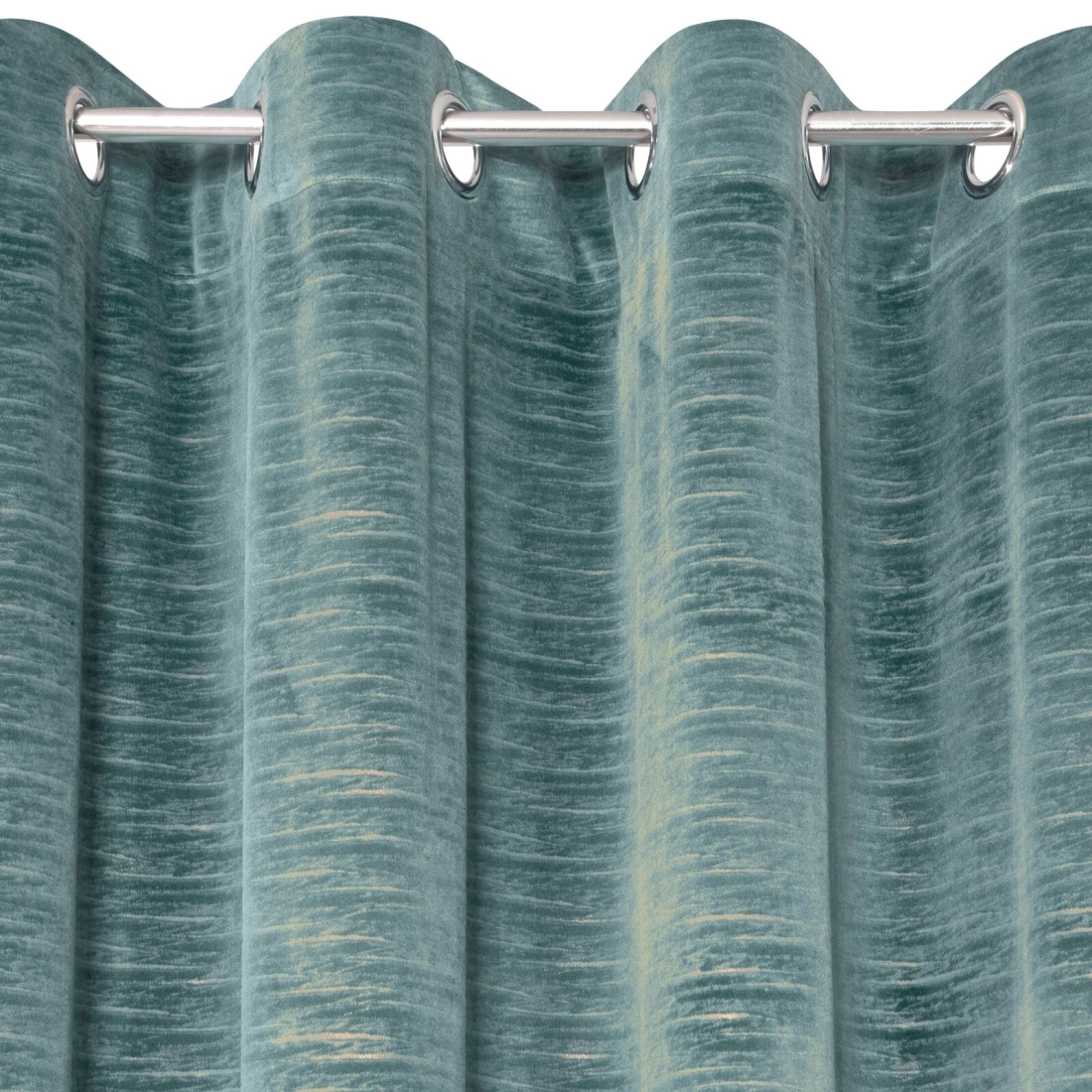 Záves 140x250 cm zamatový tyrkysový na kovové krúžky ALUVIA