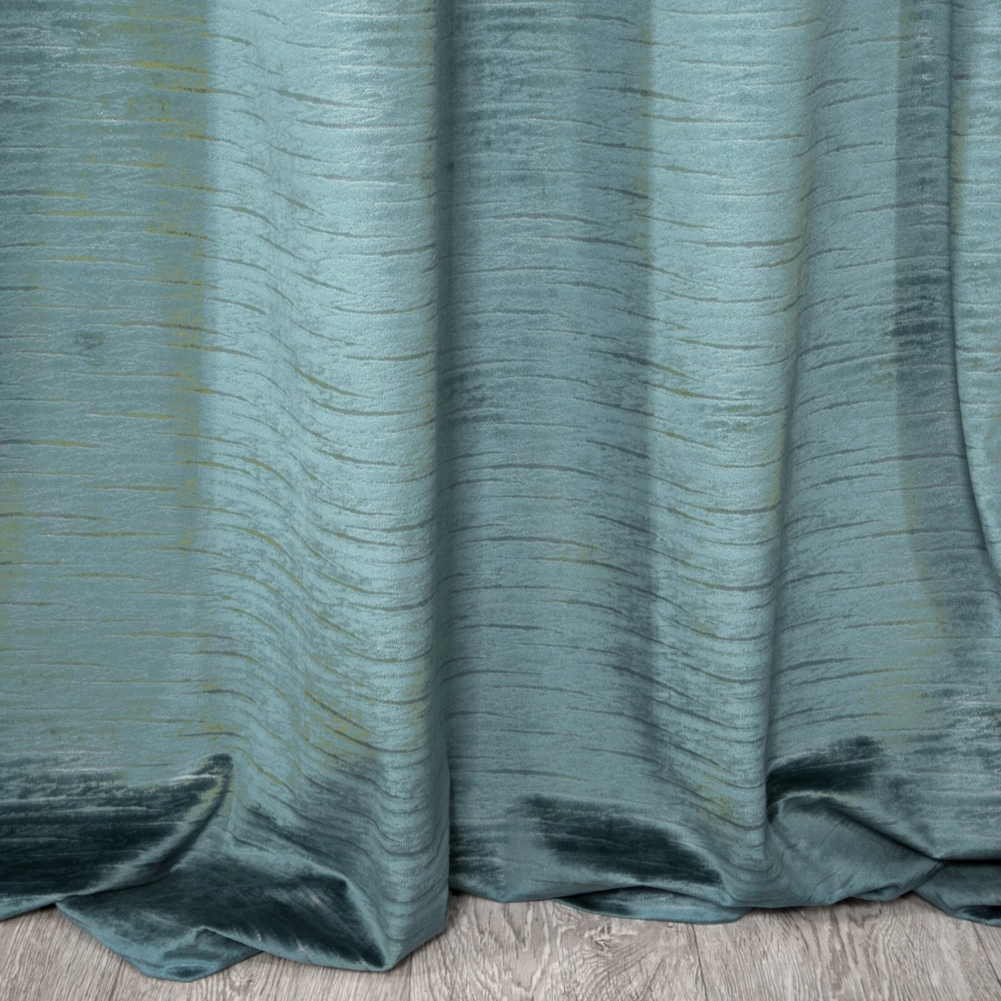 Záves 140x250 cm zamatový tyrkysový na kovové krúžky ALUVIA