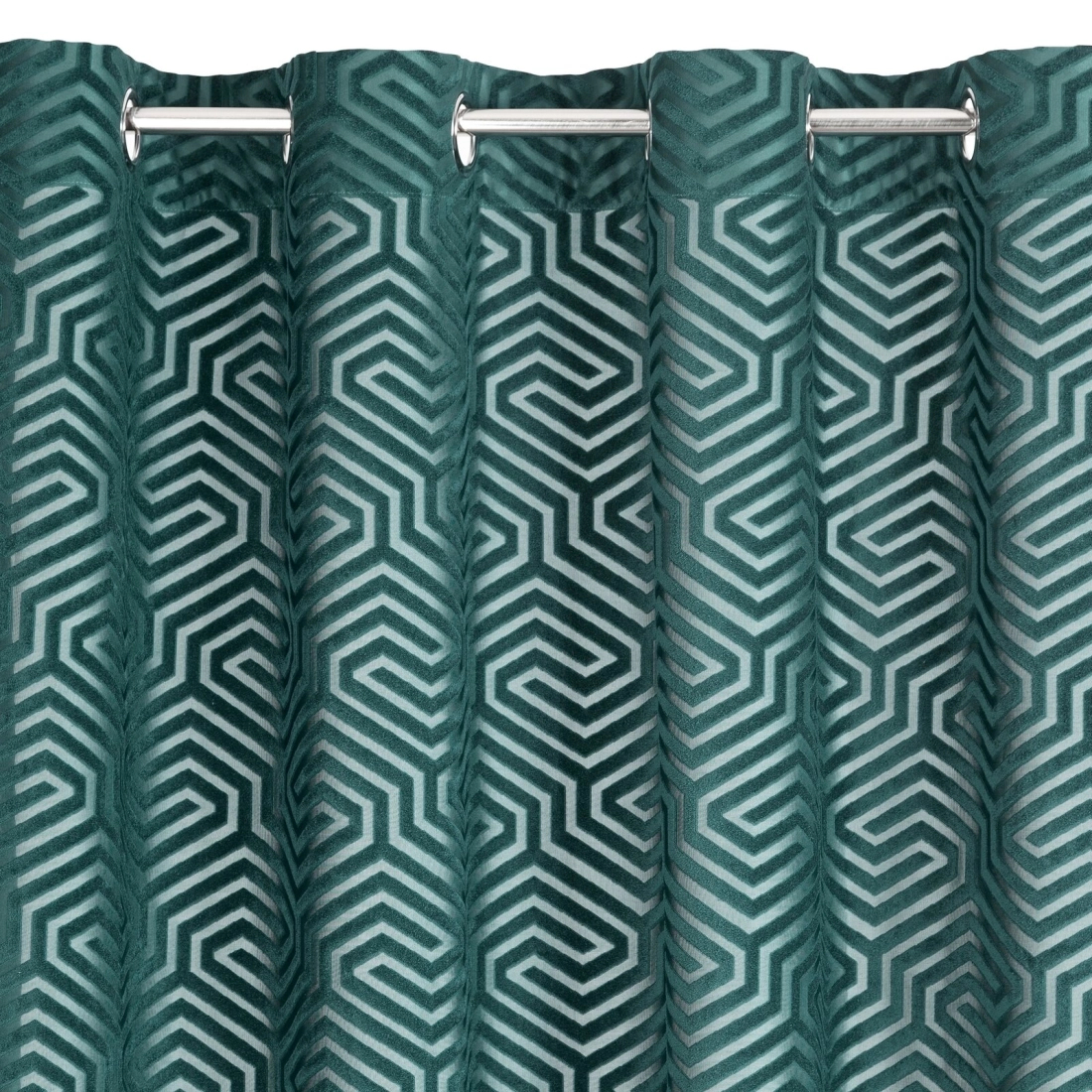 Záves 140x250 cm zamatový tyrkysový na kovové krúžky INGA - Pierre Cardin