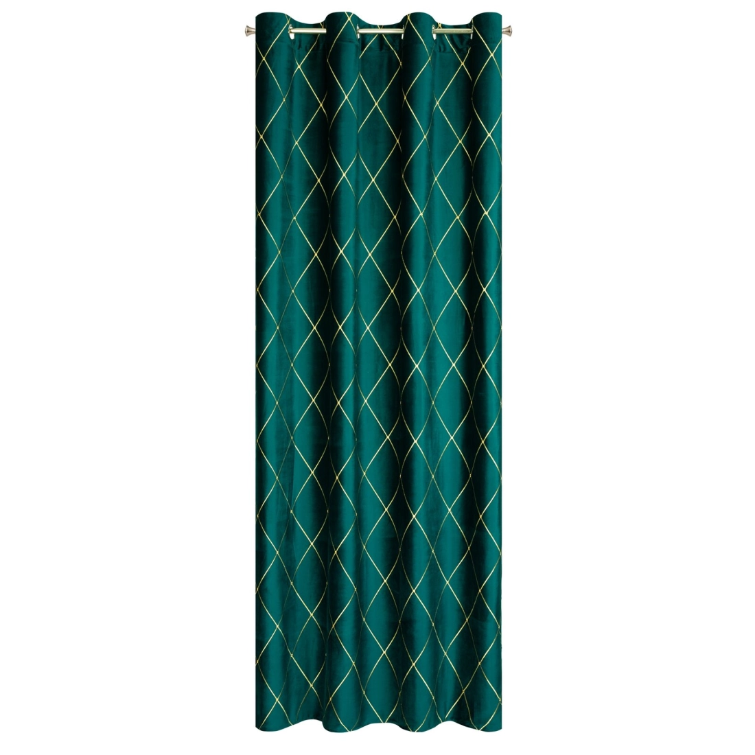 Záves 140x250 cm zamatový tyrkysový zlatý na kovové krúžky MARGO Pierre Cardin