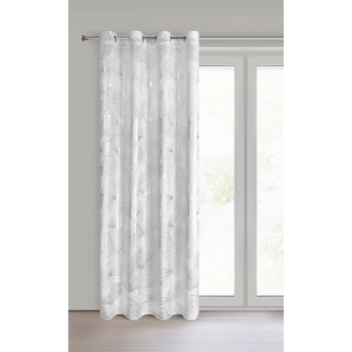 Záves 140x250 cm zamatový velúrový biely strieborný na kovové krúžky ZARIA