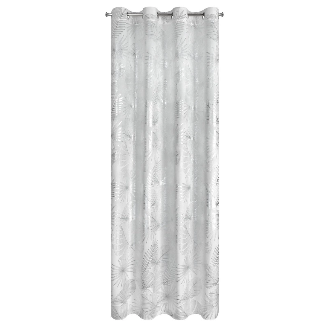 Záves 140x250 cm zamatový velúrový biely strieborný na kovové krúžky ZARIA