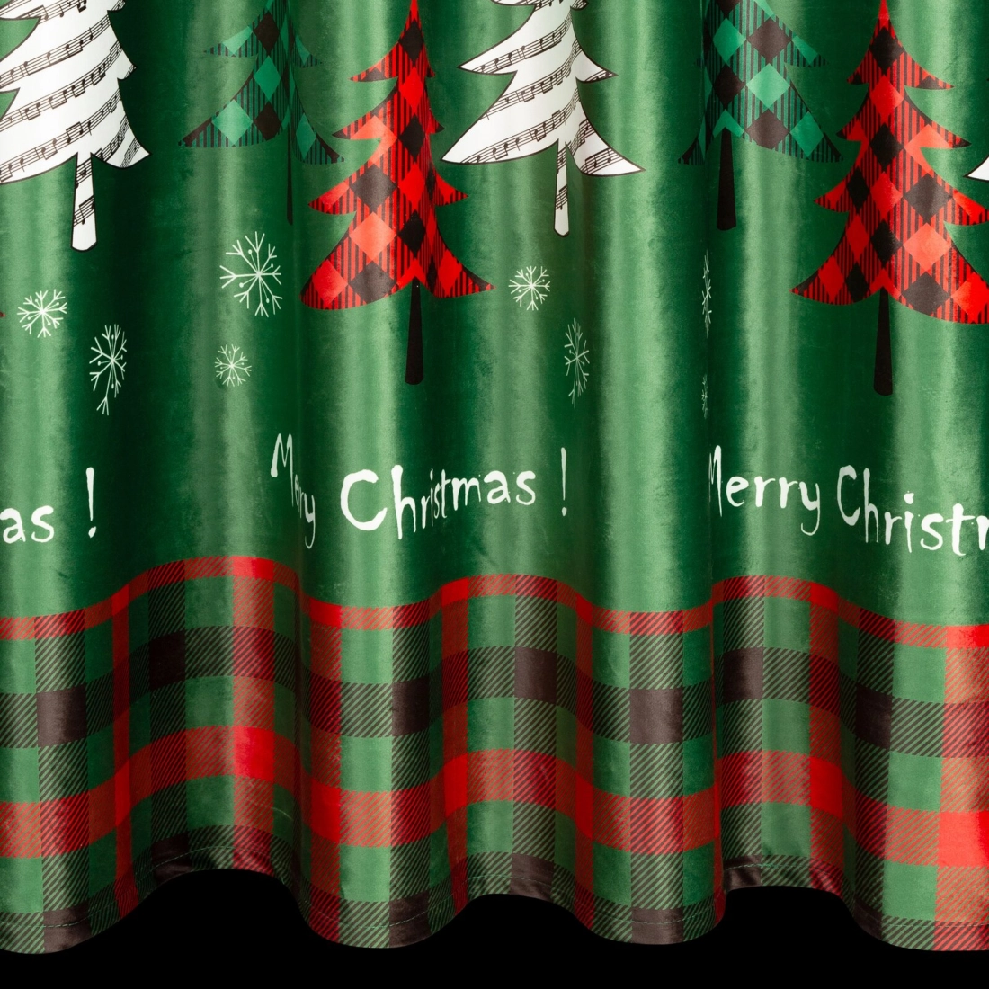 Záves 140x250 cm zamatový zelený červený na kovové krúžky FELIKS