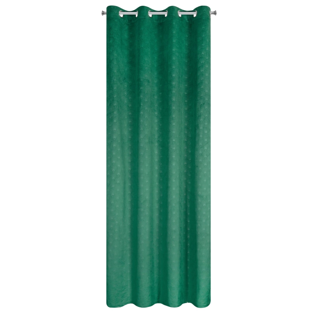 Záves 140x250 cm zamatový zelený na kovové krúžky JULIA