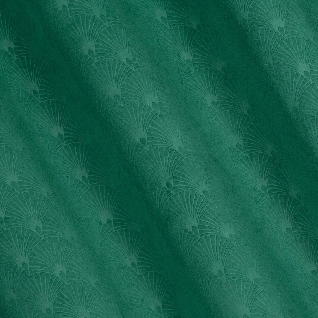 Záves 140x250 cm zamatový zelený na kovové krúžky JULIA