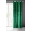 Záves 140x250 cm zamatový zelený na kovové krúžky SAMANTA
