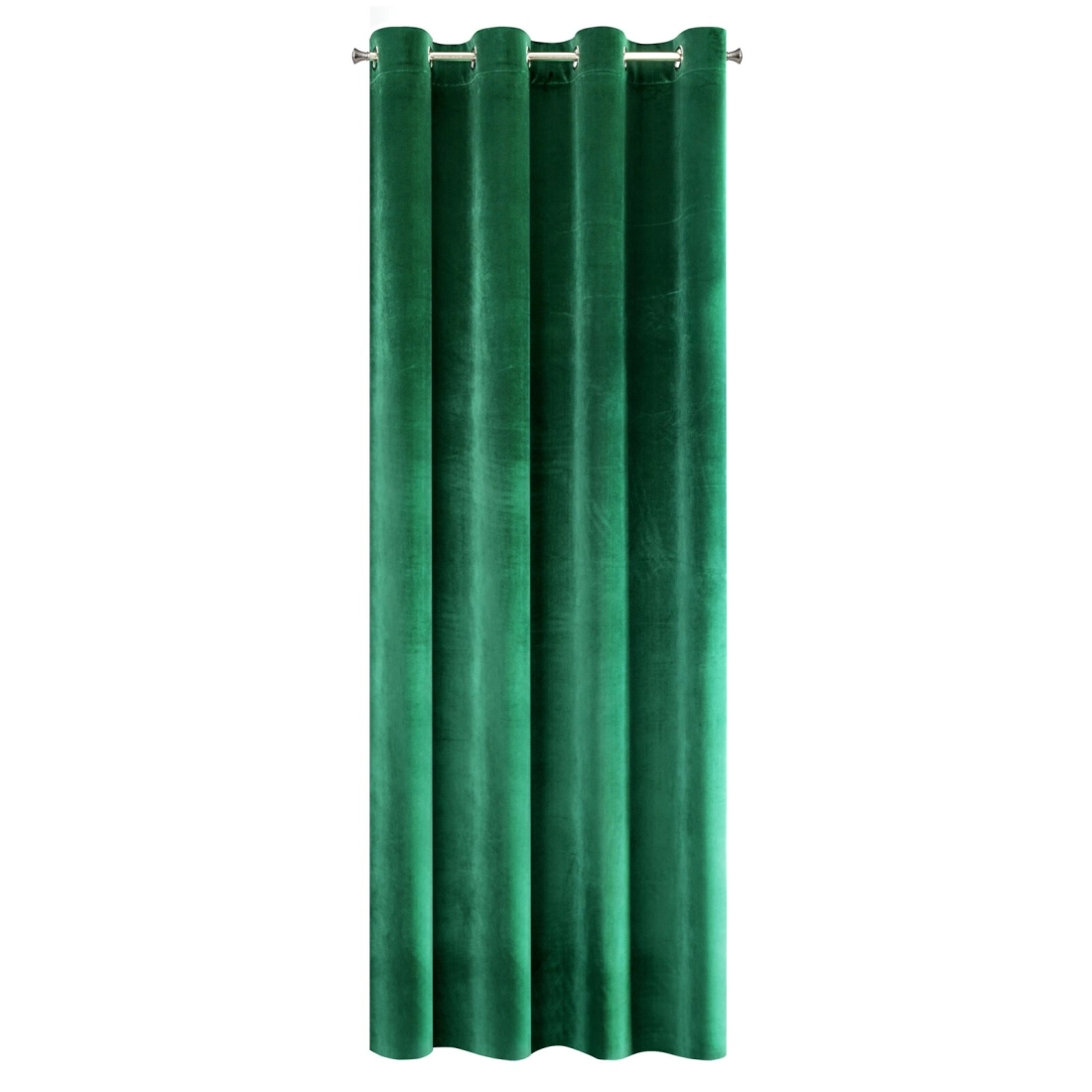 Záves 140x250 cm zamatový zelený na kovové krúžky SAMANTA