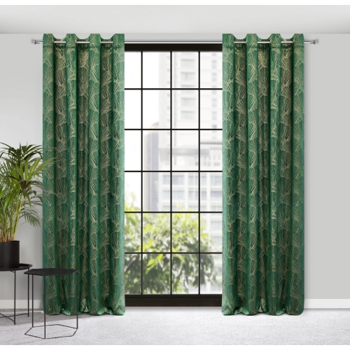 Záves 140x250 cm zamatový zelený, šampanský na kovové krúžky GOJA Pierre Cardin