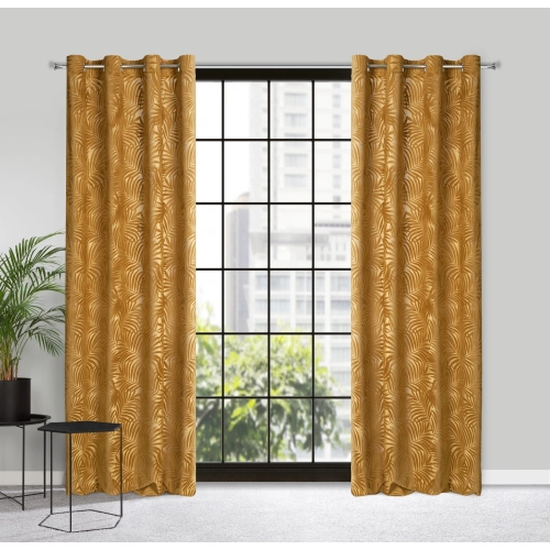 Záves 140x250 cm zamatový zlatistý na kovové krúžky LIVIA