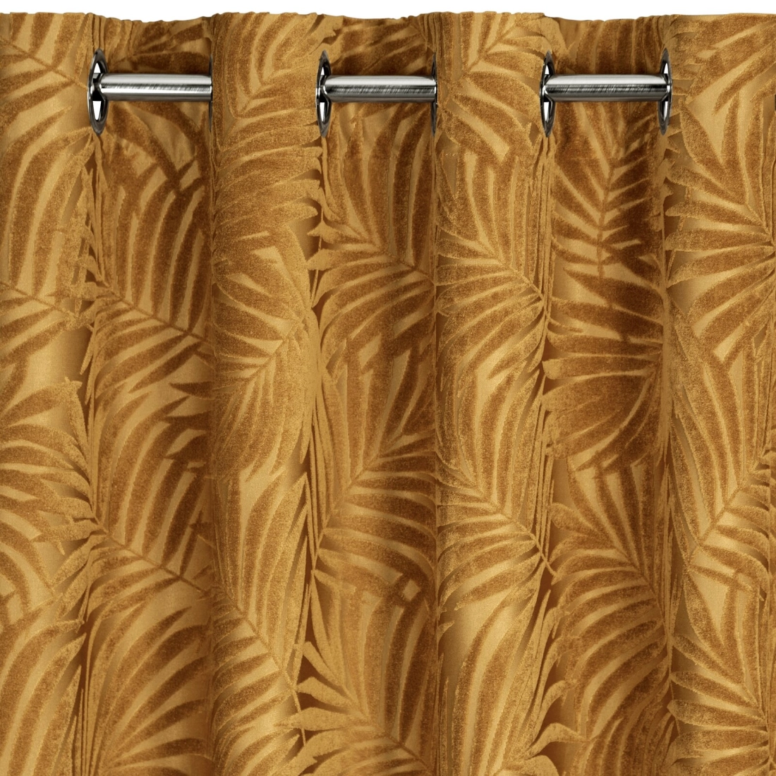 Záves 140x250 cm zamatový zlatistý na kovové krúžky LIVIA