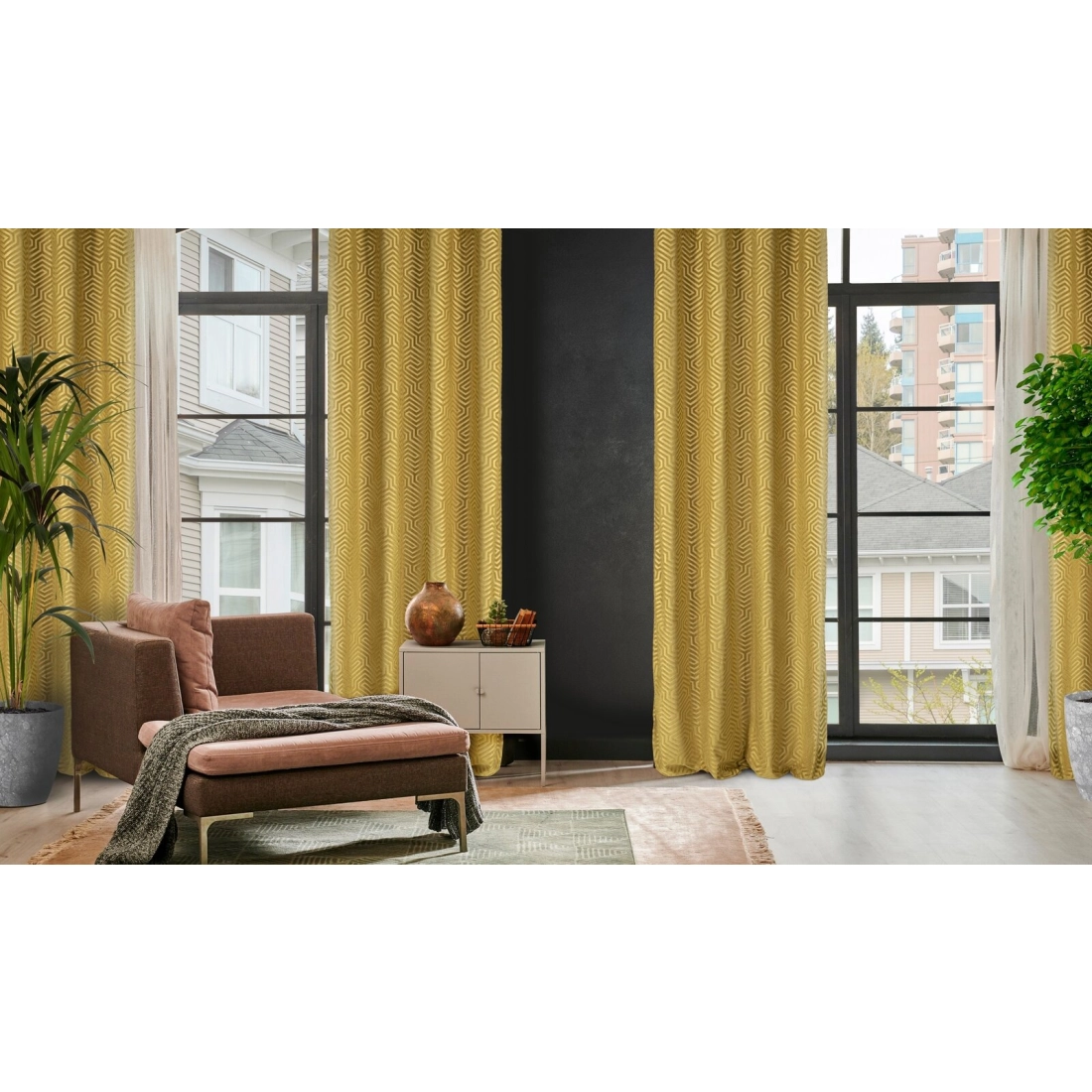 Záves 140x250 cm zamatový zlatý na kovové krúžky INGA Pierre Cardin