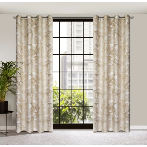 Záves 140x250 cm zatemňovací bielo-béžový na kovové krúžky SAMIRA