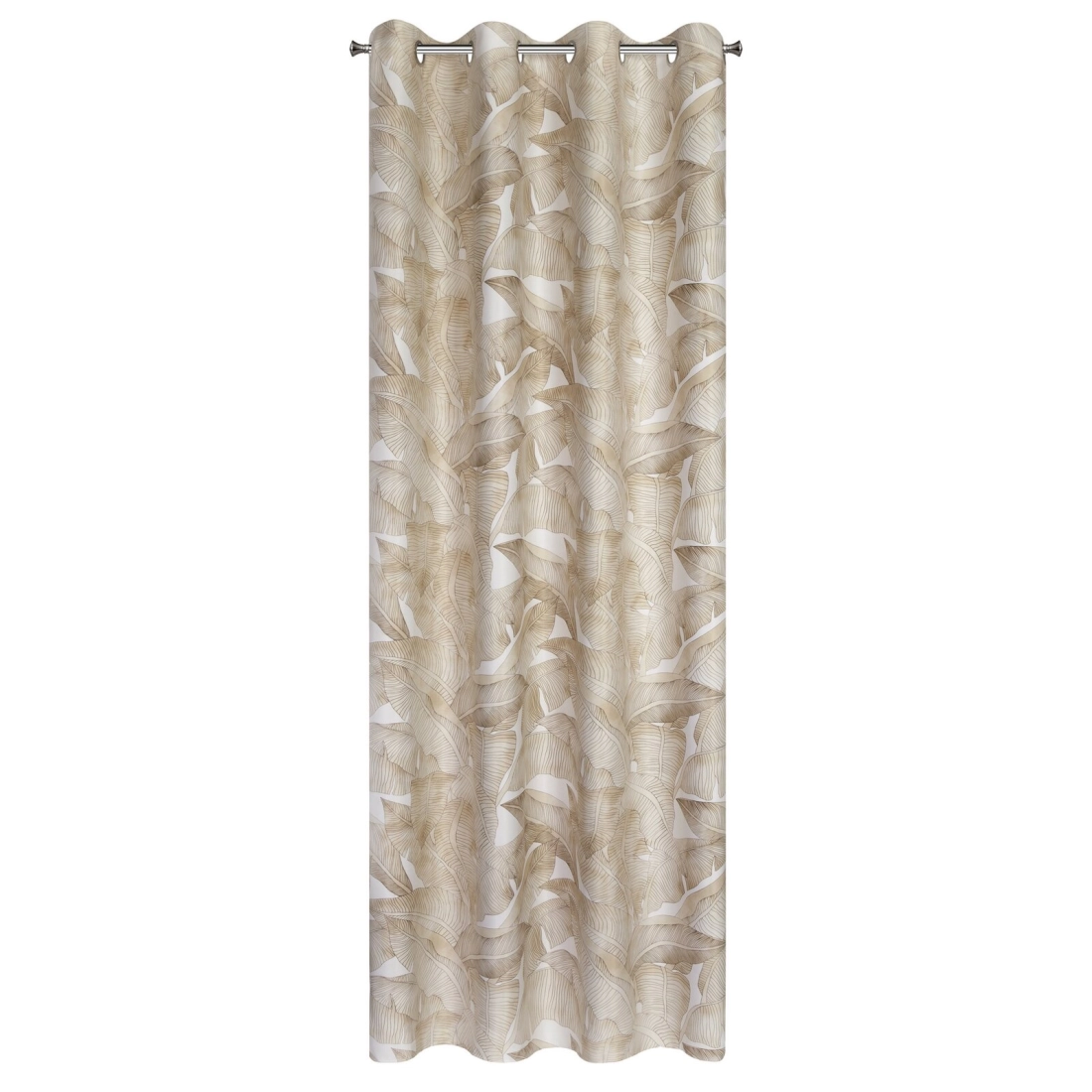 Závěs 140 x 250 cm zatemňovací bílo-béžový na kovových kroužcích SAMIRA