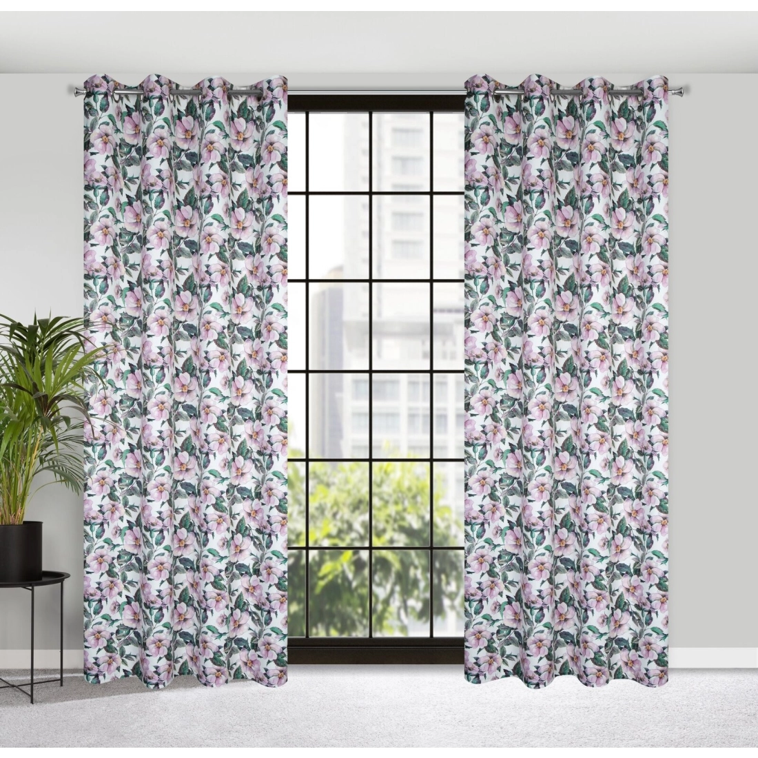 Záves 140x250 cm zatemňovací bielo-fialový na kovové krúžky SIMONA