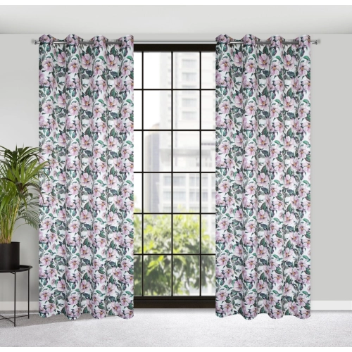 Záves 140x250 cm zatemňovací bielo-fialový na kovové krúžky SIMONA