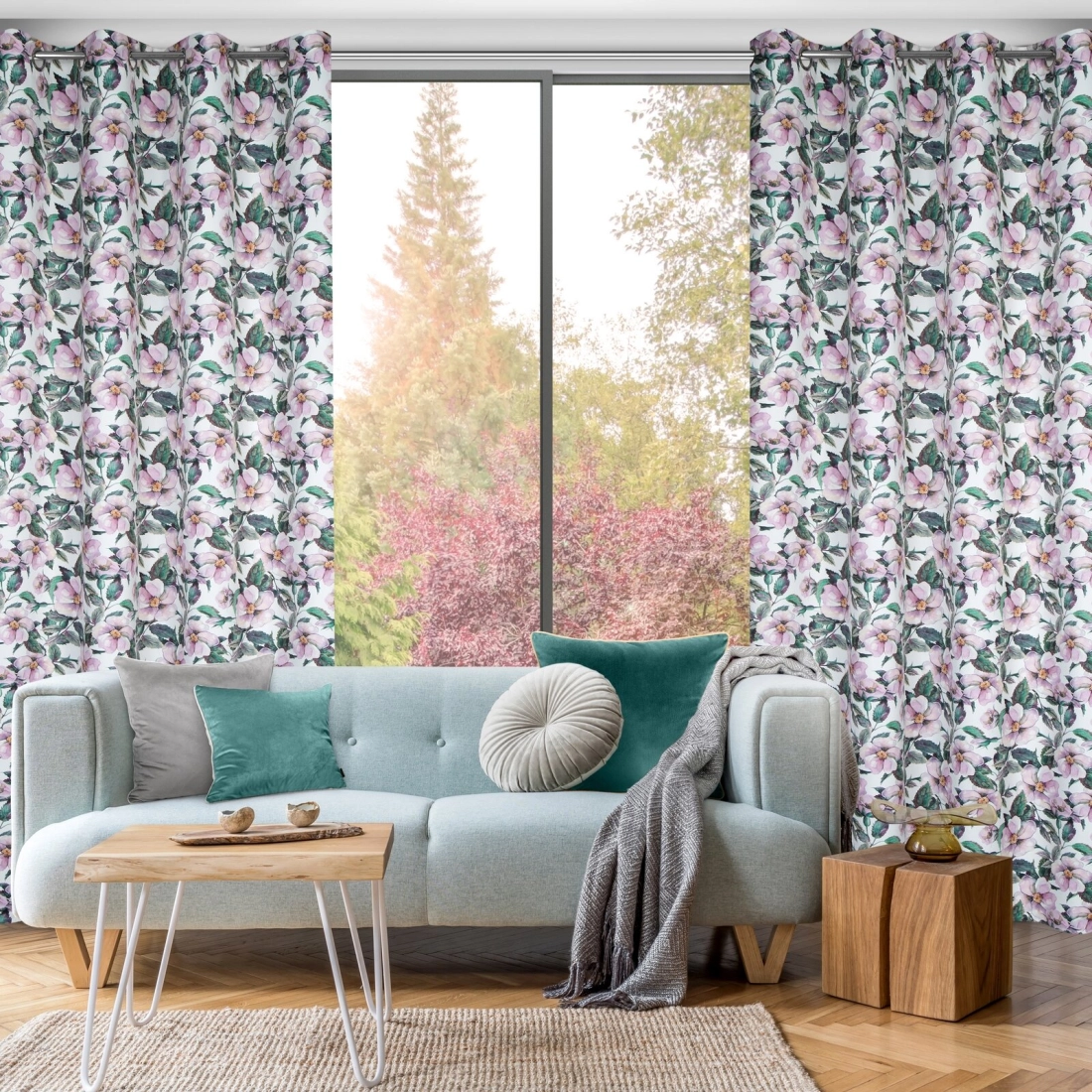 Záves 140x250 cm zatemňovací bielo-fialový na kovové krúžky SIMONA