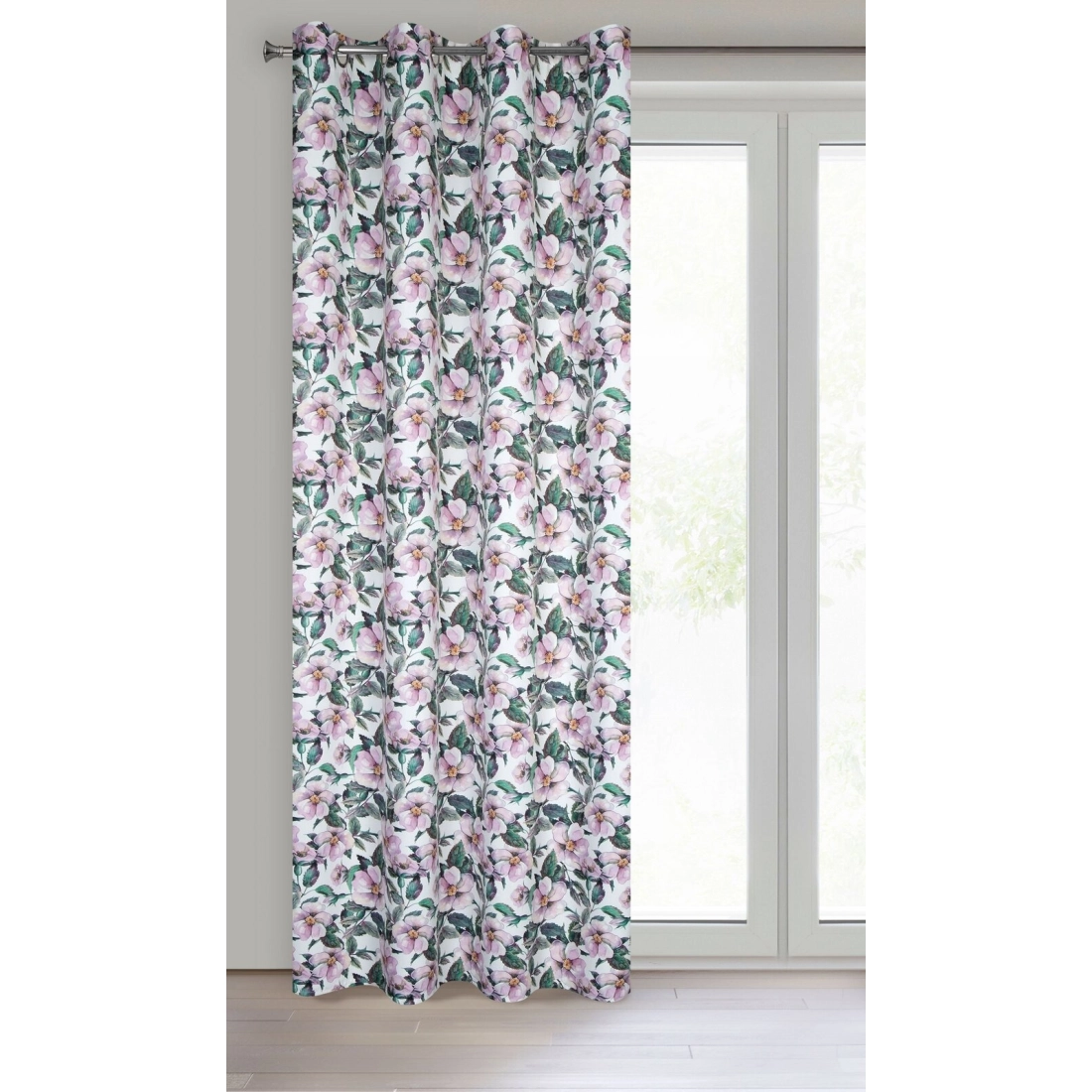 Záves 140x250 cm zatemňovací bielo-fialový na kovové krúžky SIMONA