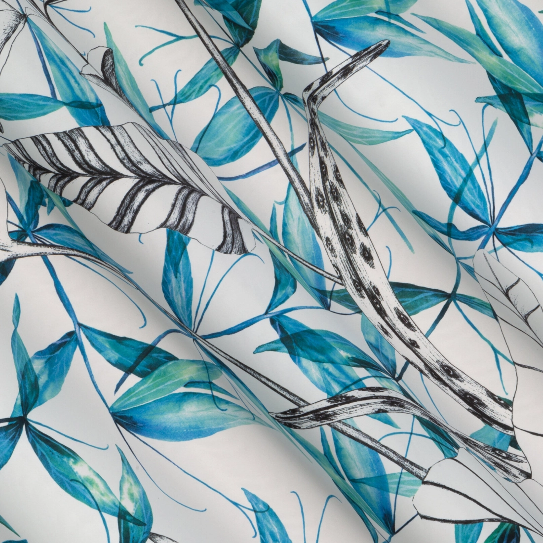 Závěs 140 x 250 cm zatemňovací bílo-modrý na kovových kroužcích IGA