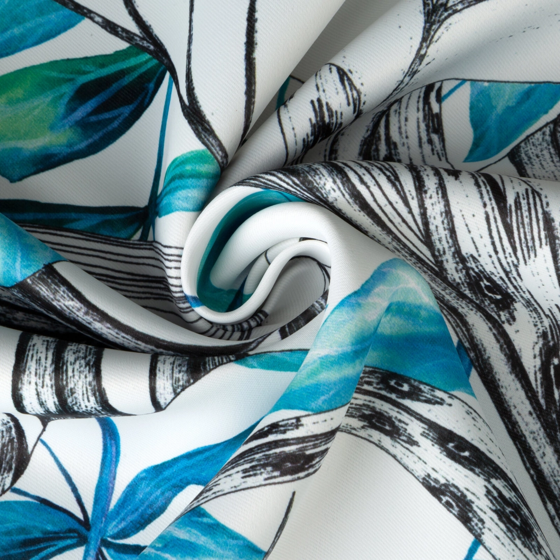 Závěs 140 x 250 cm zatemňovací bílo-modrý na kovových kroužcích IGA