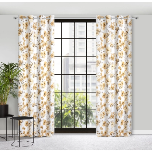 Záves 140x250 cm zatemňovací biely, béžový na kovové krúžky CAREN