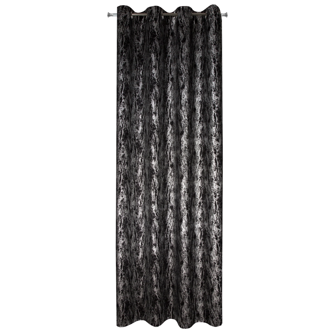 Zatemňovací závěs 140x250 cm černo-stříbrný na kovové kroužky ELISE