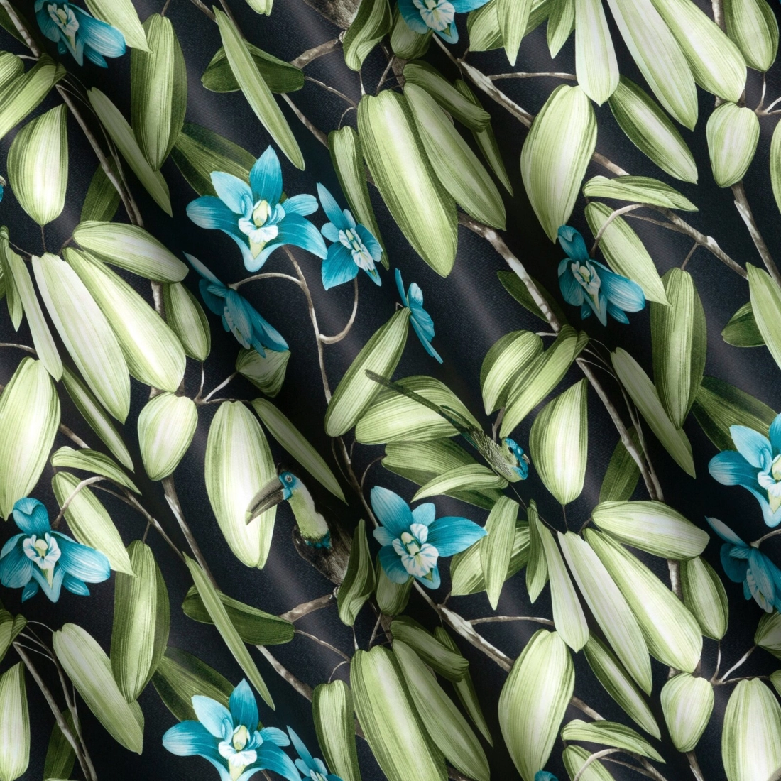 Zatemňovací závěs 140 x 250 cm černo-zelený na kovových kroužcích LONI