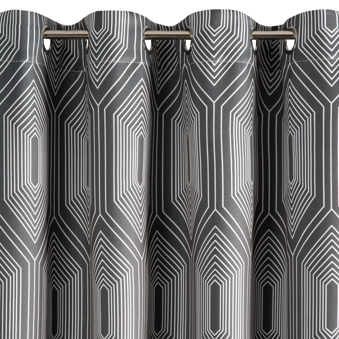 Záves 140x250 cm zatemňovací grafitový, biely na kovové krúžky DIADEM