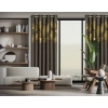 Záves 140x250 cm zatemňovací hnedý zlatý na kovové krúžky HARMONY