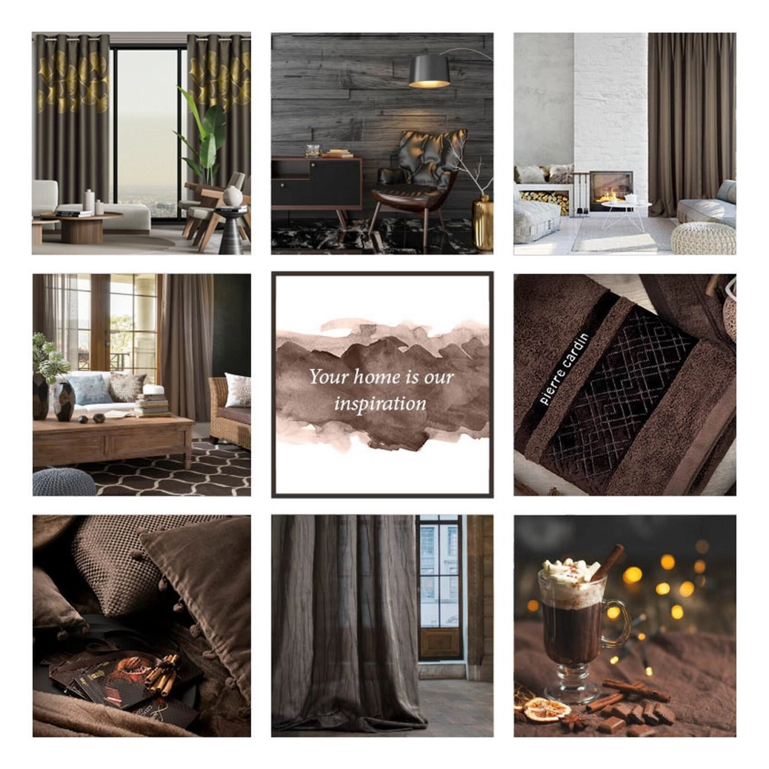 Záves 140x250 cm zatemňovací hnedý zlatý na kovové krúžky HARMONY