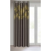 Záves 140x250 cm zatemňovací hnedý zlatý na kovové krúžky HARMONY