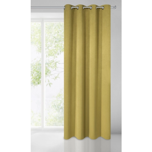 Záves 140x250 cm zatemňovací horčicový na kovové krúžky ROSSIE
