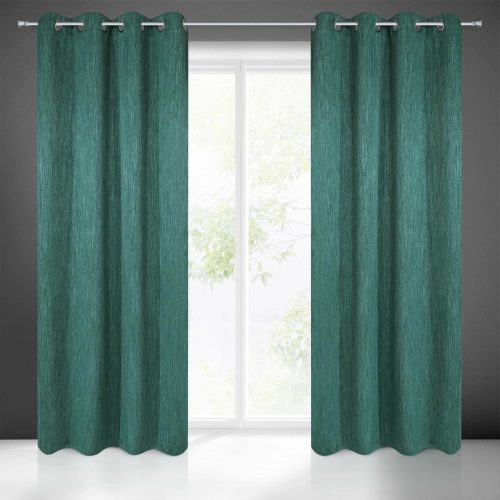 Záves 140x250 cm zatemňovací zelený na kovové krúžky ROSSIE