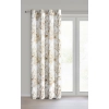 Záves 140x250 cm zatemňujúci béžovo zlatý s rastlinnou potlačou na kovové krúžky OLENI