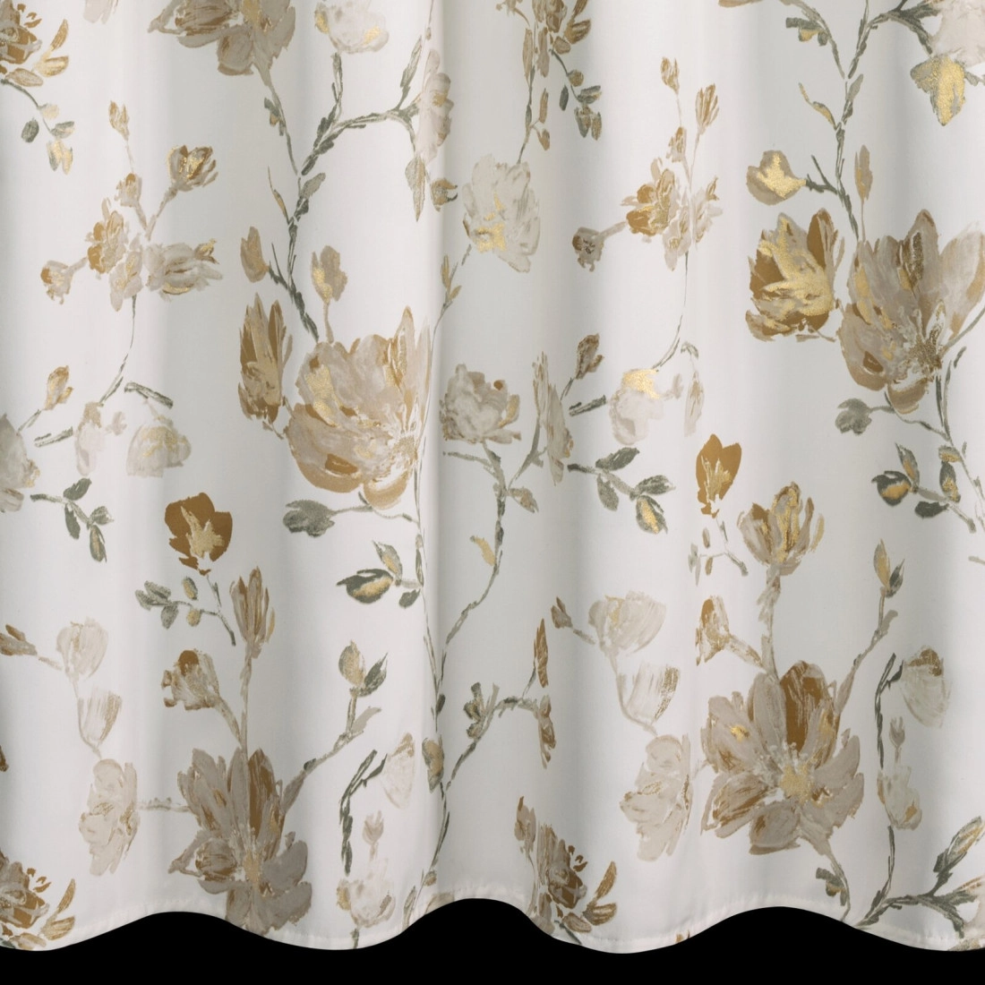 Záves 140x250 cm zatemňujúci bielo béžový na kovové krúžky NELIA