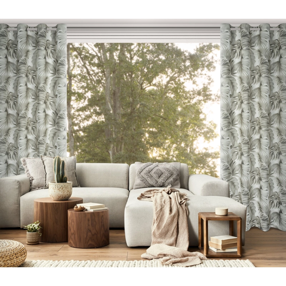 Závěs 140x250 cm zatemňovací bílo-béžový na kovové kroužky ZORA