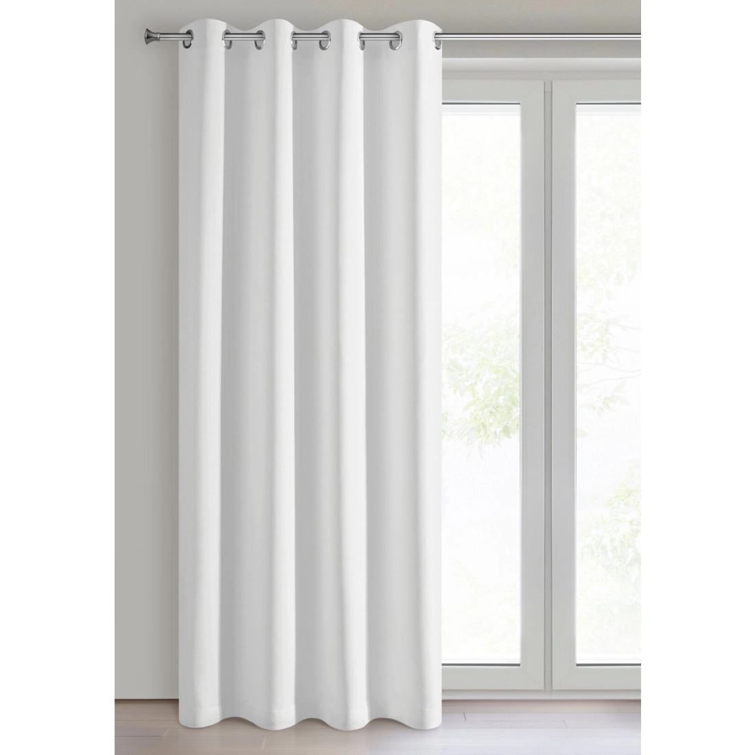 Závěs 140x250 cm zatemňovací bílý na kovové kroužky NERISA