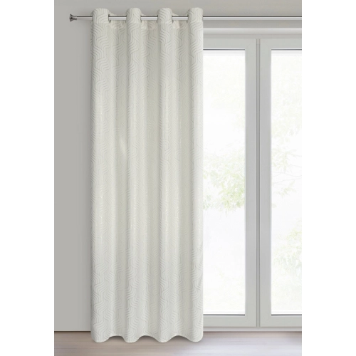 Závěs 140x250 cm zatemňovací blackout v bílo-šampaňské barvě na kovových kroužcích OLETA