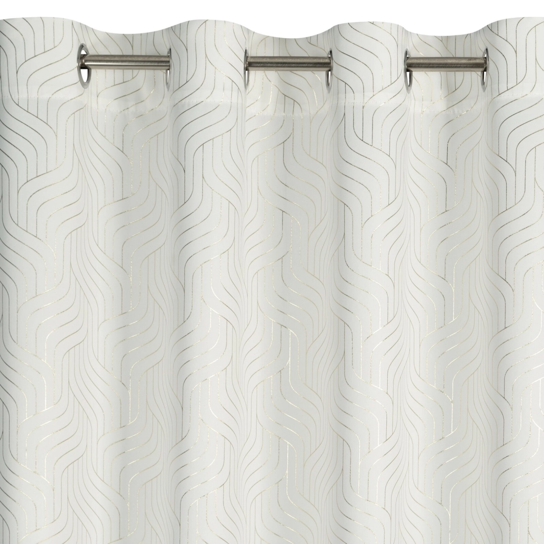 Závěs 140x250 cm zatemňovací blackout v bílo-šampaňské barvě na kovových kroužcích OLETA