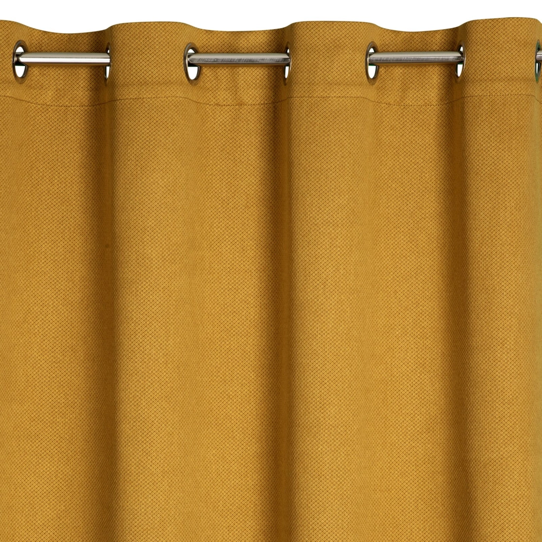 Závěs 140 x 250 cm zatemňovací medový na kovové kroužky AMARO