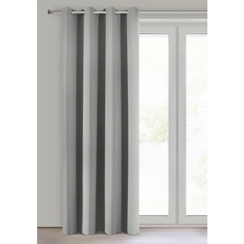 Závěs 140x250 cm zatemňovací polyesterový stříbrný na kovové kroužky NERISA