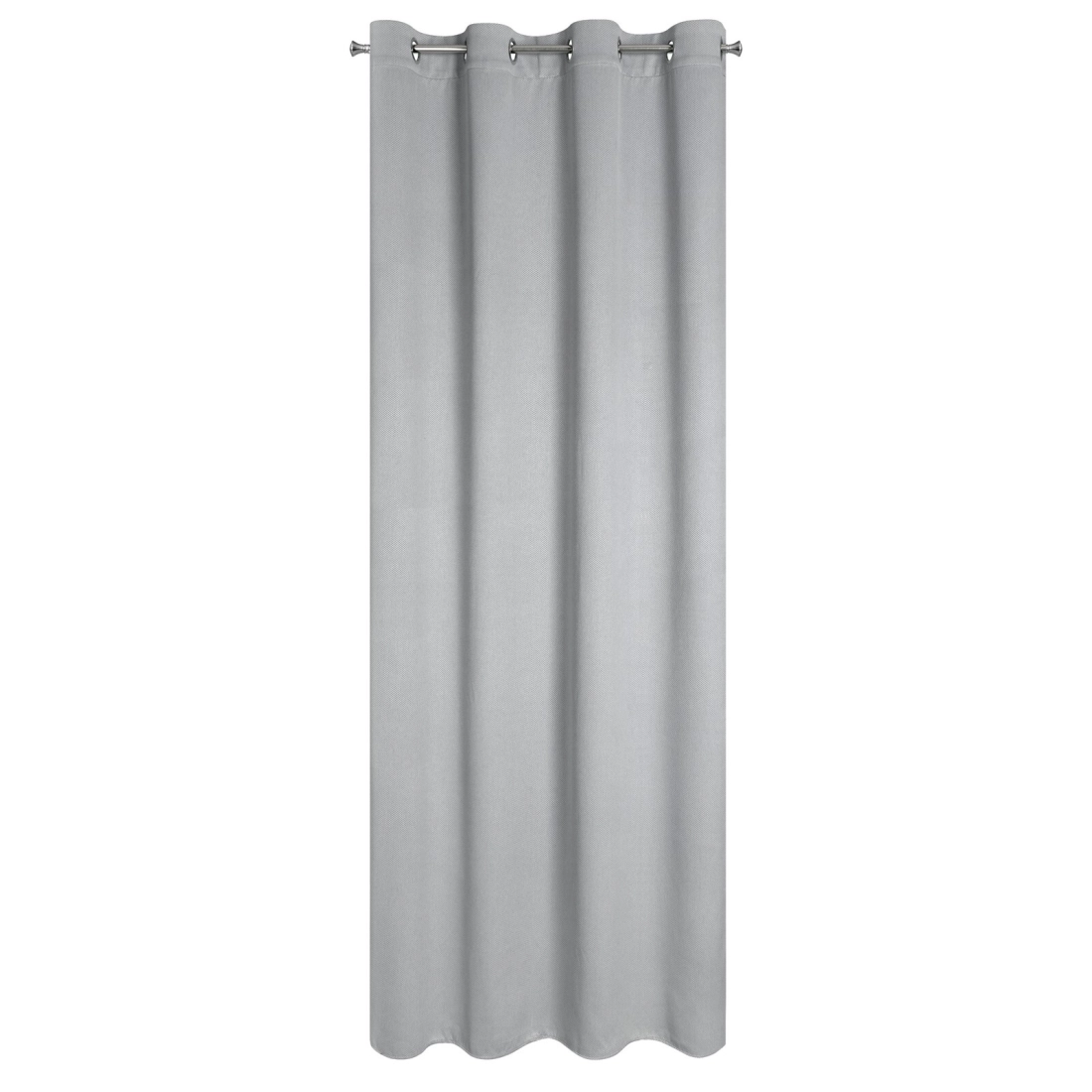Závěs 140 x 250 cm zatemňovací šedý s kovovými kroužky AMARO