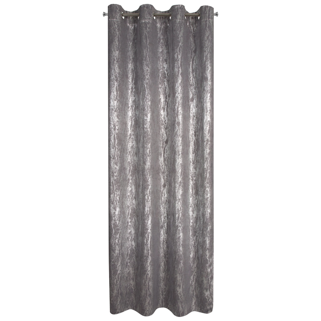 Závěs 140x250 cm zatemňovací šedý stříbrný na kovové kroužky ELISE