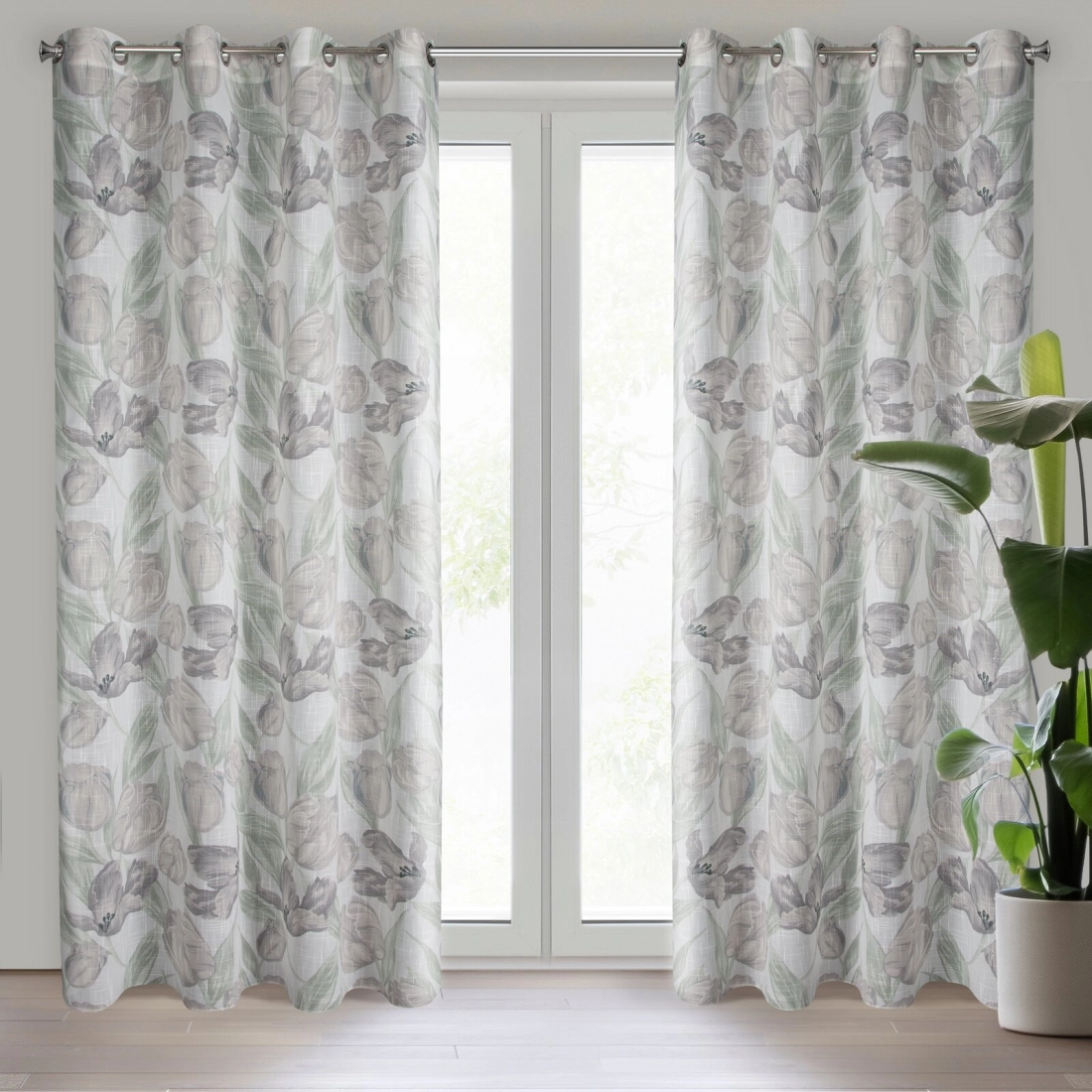 Záves 140x250 cm zelený na kovové krúžky MILLIE