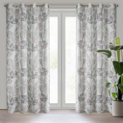 Záves 140x250 cm zelený na kovové krúžky MILLIE