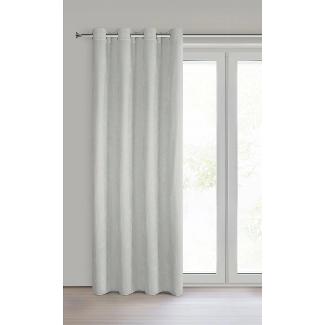 Záves 140x250 cm ženilkový platinový na kovové krúžky VANI