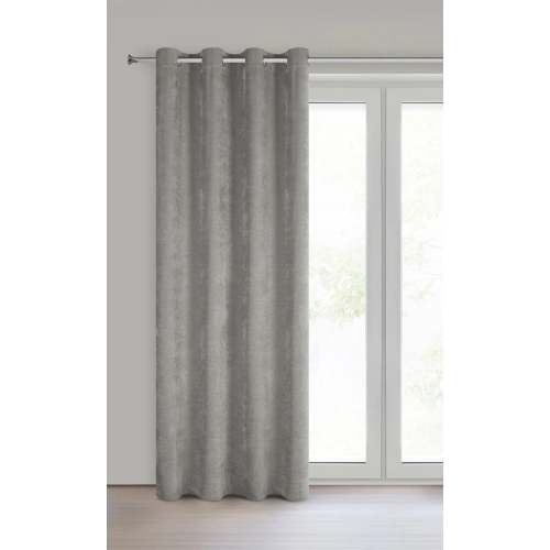 Záves 140x250 cm ženilkový sivý na kovové krúžky VANI