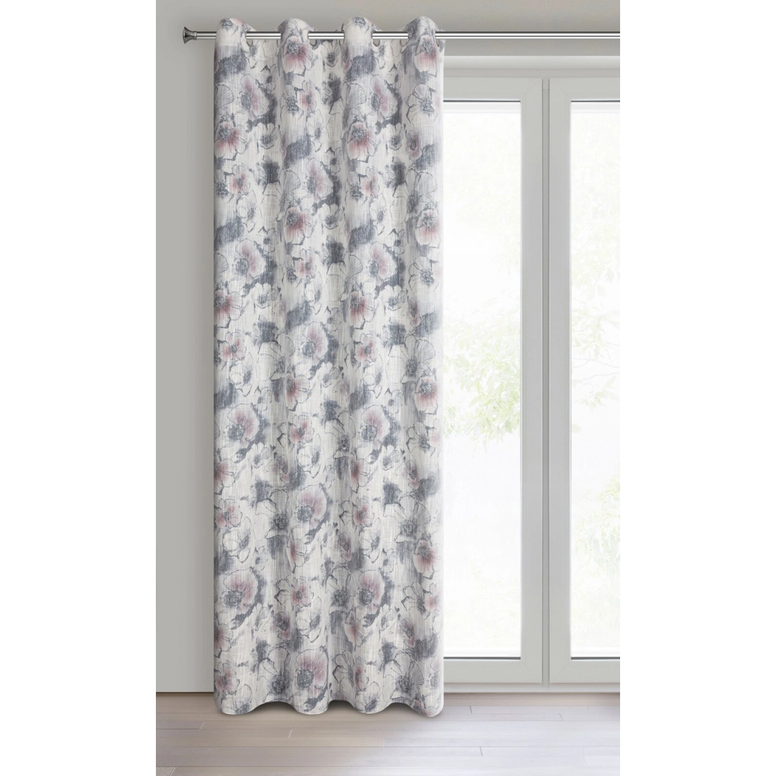 Záves 140x260 cm matný polyesterový sivý na kovové krúžky FRIDA