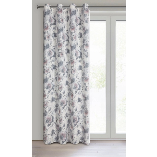 Záves 140x260 cm matný polyesterový sivý na kovové krúžky FRIDA