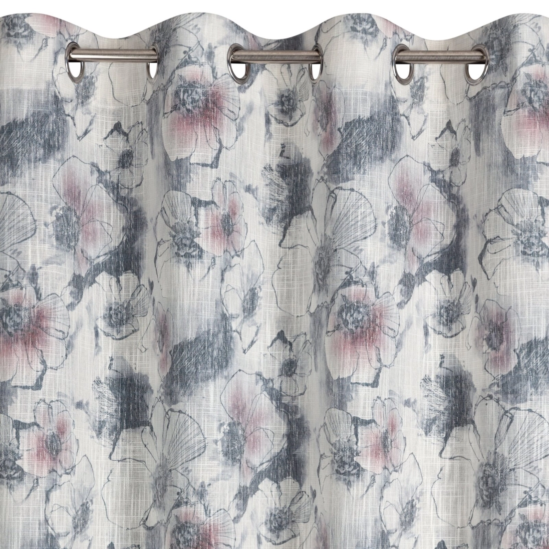 Záves 140x260 cm matný polyesterový sivý na kovové krúžky FRIDA